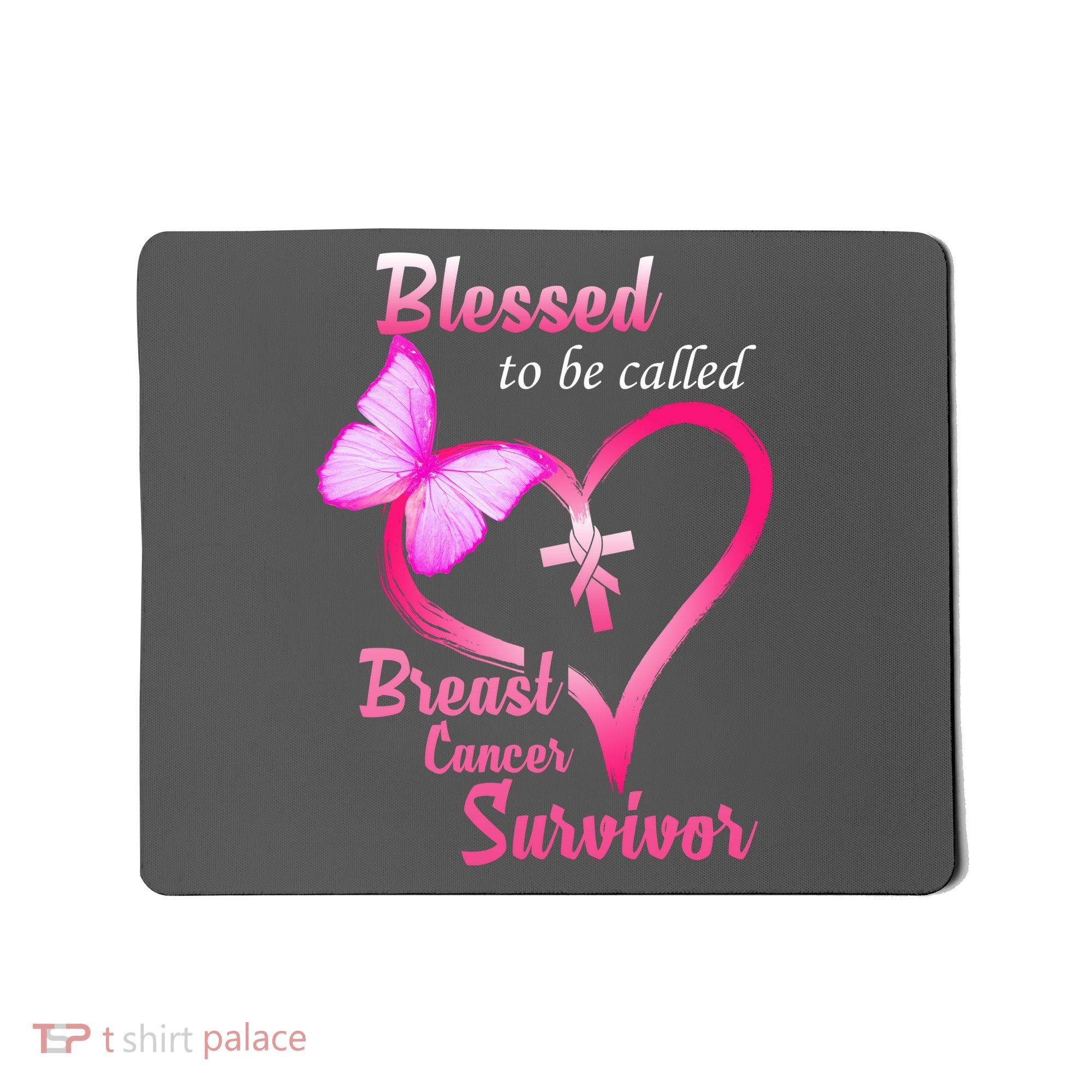 Blessed To Be Called Breast Cancer Survivor Butterfly Heart Mousepad