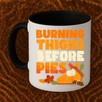 Burning Thighs Before Pies Thanksgiving Turkey Running Trot Coffee Mug thumb 2