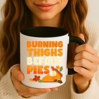 Burning Thighs Before Pies Thanksgiving Turkey Running Trot Coffee Mug thumb 3