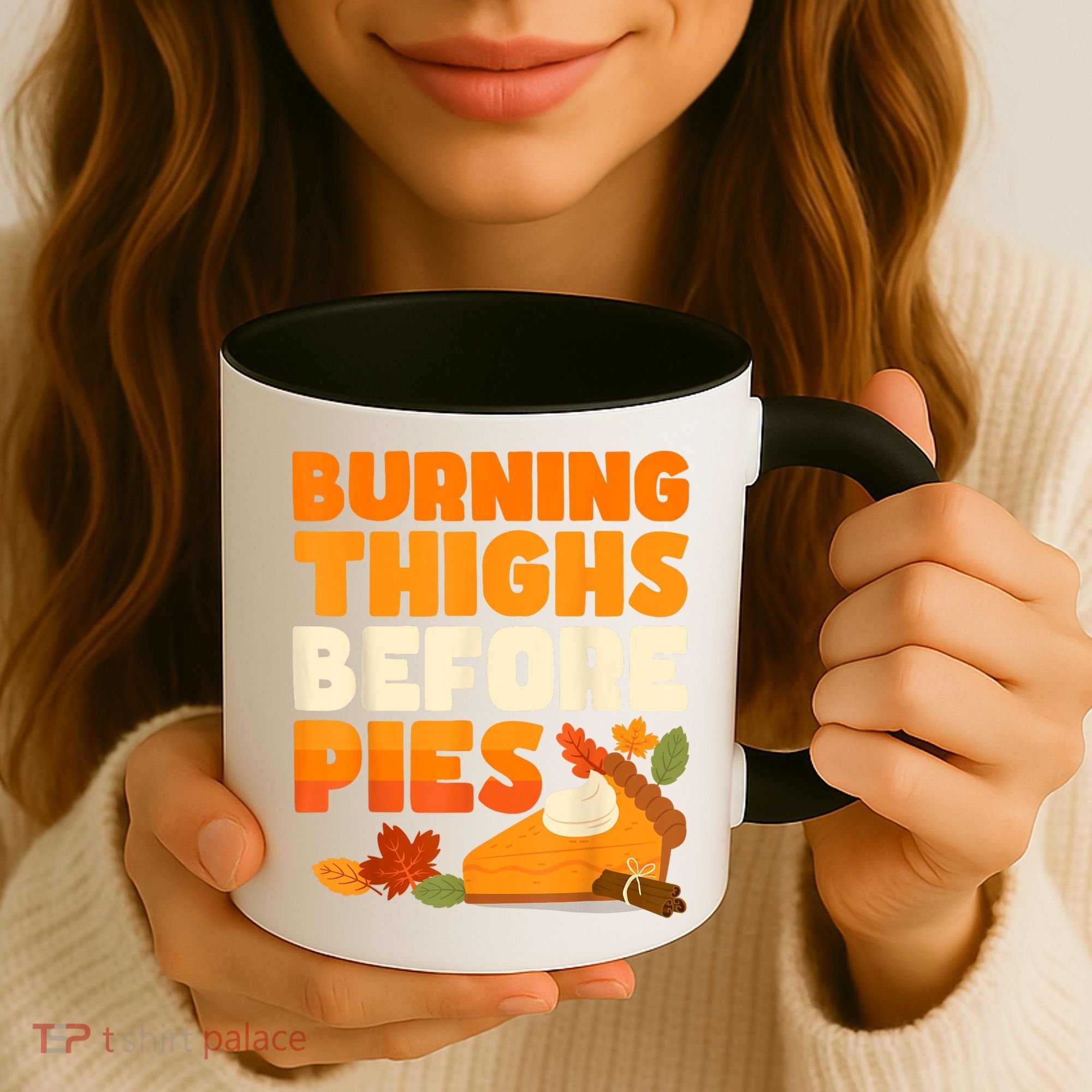 Burning Thighs Before Pies Thanksgiving Turkey Running Trot Coffee Mug