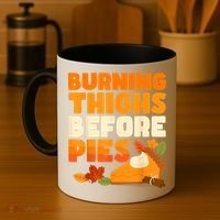Burning Thighs Before Pies Thanksgiving Turkey Running Trot Coffee Mug thumb 4