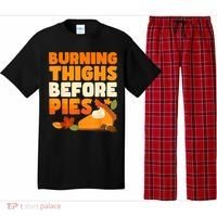 Burning Thighs Before Pies Thanksgiving Turkey Running Trot Pajama Set thumb 0