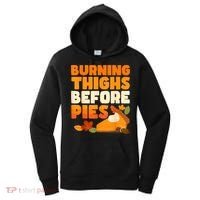 Burning Thighs Before Pies Thanksgiving Turkey Running Trot Women's Hoodie thumb 0