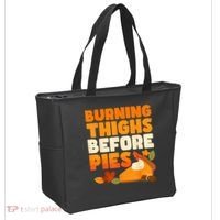 Burning Thighs Before Pies Thanksgiving Turkey Running Trot Tote Bag thumb 2