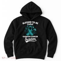 Blessed To Be Called Ovarian Cancer Survivor Awareness Long Sleeve Hoodie thumb 0