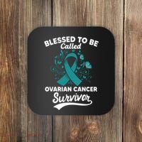 Blessed To Be Called Ovarian Cancer Survivor Awareness Long Sleeve Coaster thumb 0