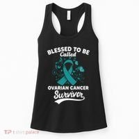 Blessed To Be Called Ovarian Cancer Survivor Awareness Long Sleeve Women's Tank Top thumb 0