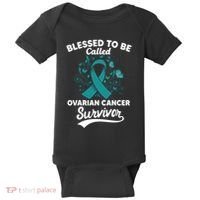 Blessed To Be Called Ovarian Cancer Survivor Awareness Long Sleeve Baby Bodysuit thumb 0