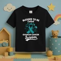 Blessed To Be Called Ovarian Cancer Survivor Awareness Long Sleeve Toddler T-Shirt thumb 3