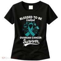 Blessed To Be Called Ovarian Cancer Survivor Awareness Long Sleeve Women's T-Shirt thumb 0