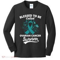 Blessed To Be Called Ovarian Cancer Survivor Awareness Long Sleeve Kids Long Sleeve Shirt thumb 0
