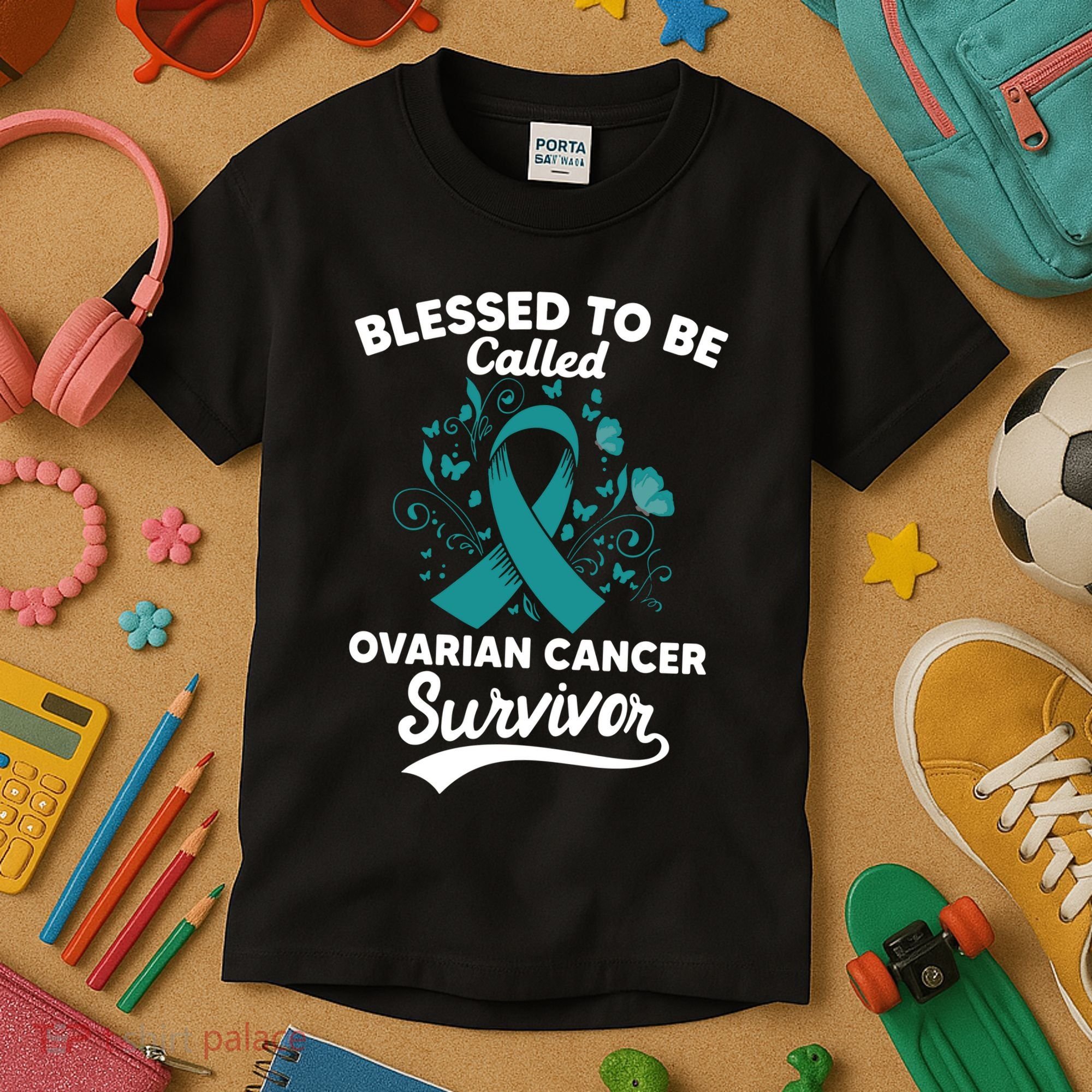 Blessed To Be Called Ovarian Cancer Survivor Awareness Long Sleeve Kids T-Shirt