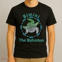 Bimini, The Bahamas Vintage Tribal Turtle Gift T-Shirt thumb 3