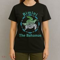 Bimini, The Bahamas Vintage Tribal Turtle Gift T-Shirt thumb 4