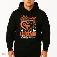 Blessed To Be Leukemia Awareness Day Survivor Orange Ribbon Hoodie thumb 2