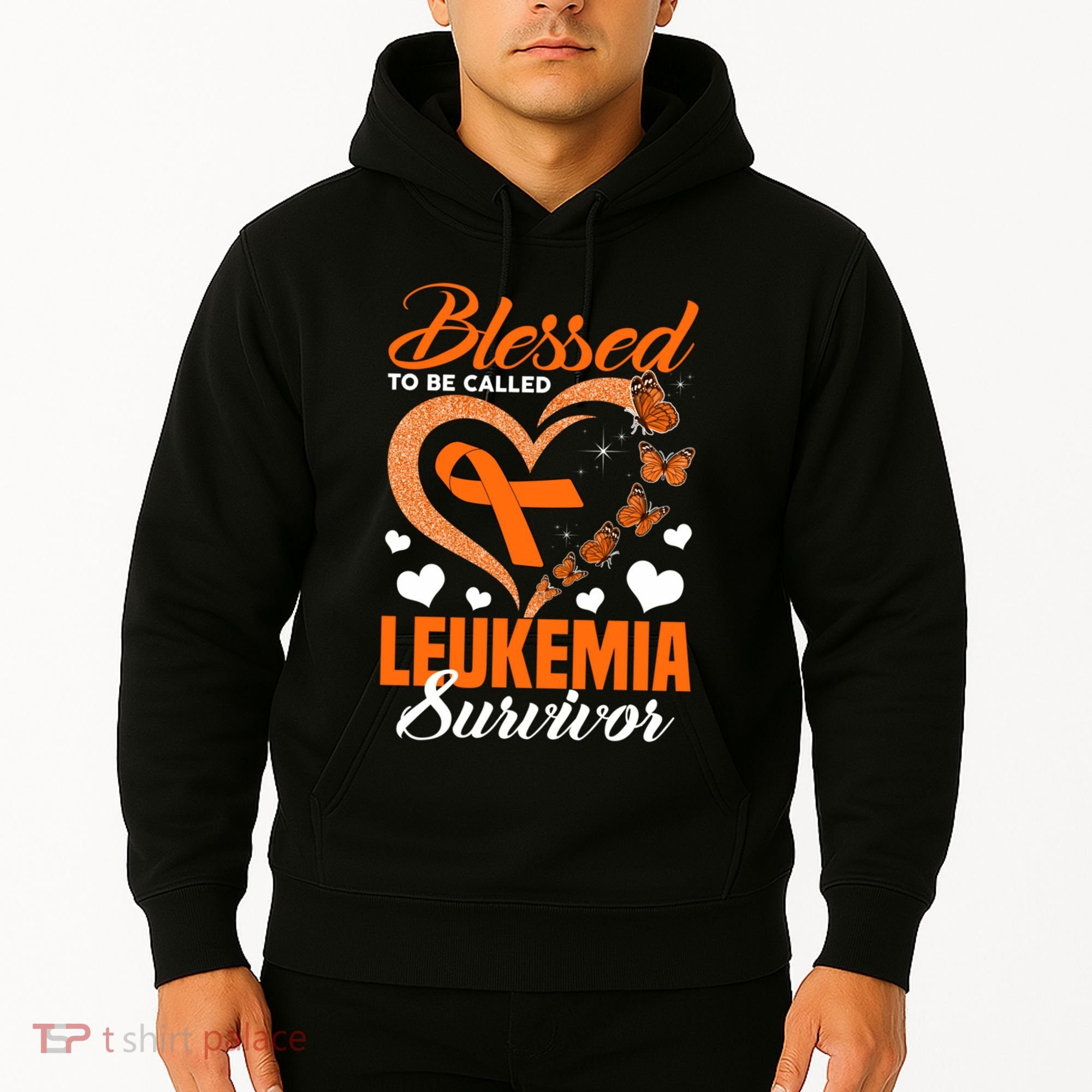 Blessed To Be Leukemia Awareness Day Survivor Orange Ribbon Hoodie