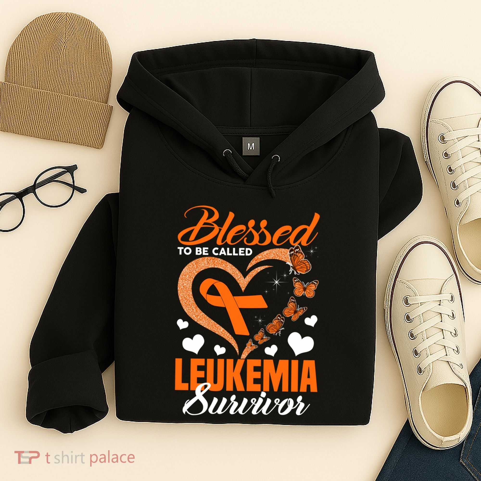 Blessed To Be Leukemia Awareness Day Survivor Orange Ribbon Hoodie