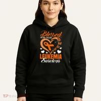 Blessed To Be Leukemia Awareness Day Survivor Orange Ribbon Hoodie thumb 5