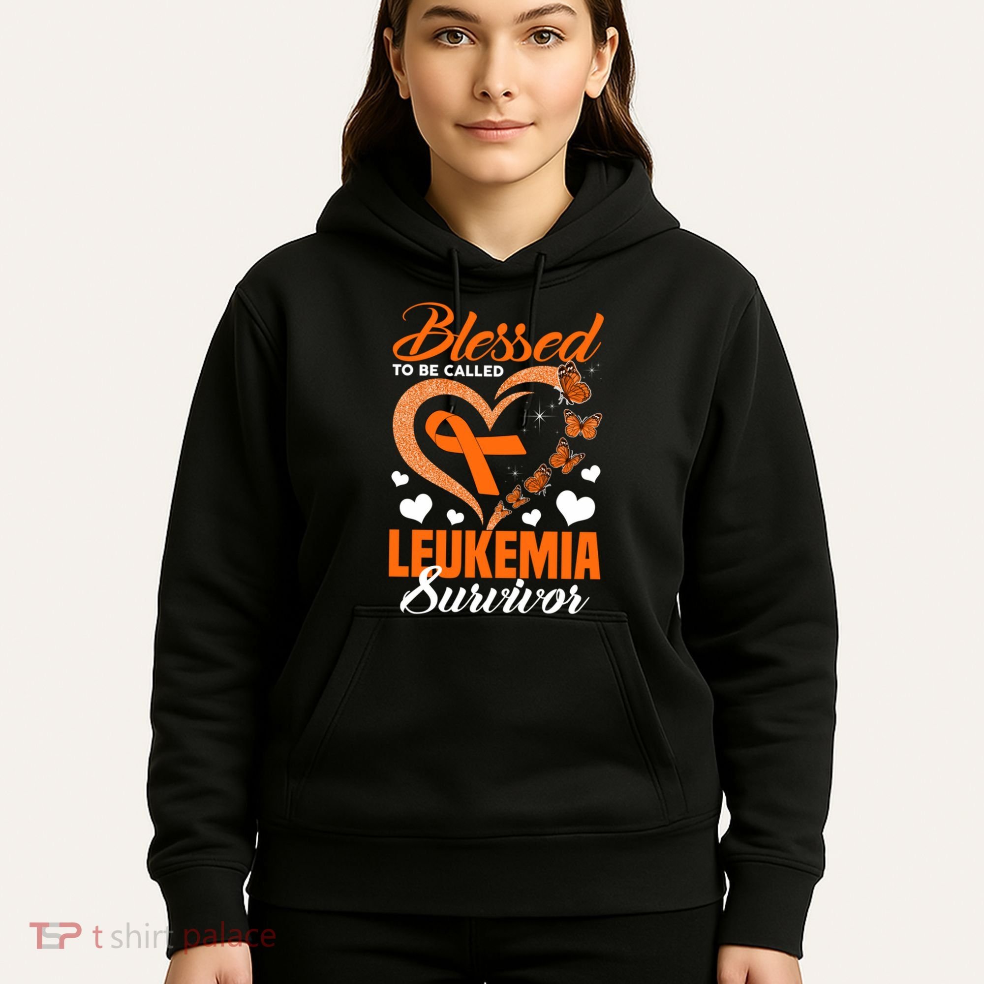 Blessed To Be Leukemia Awareness Day Survivor Orange Ribbon Hoodie