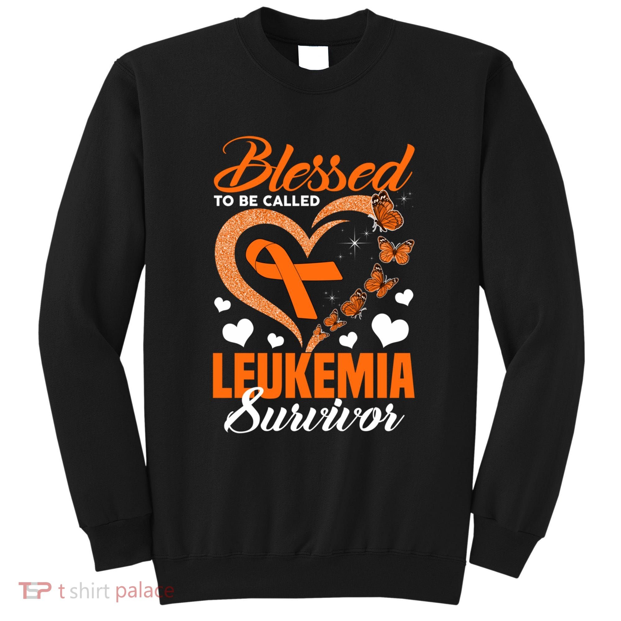 Blessed To Be Leukemia Awareness Day Survivor Orange Ribbon Sweatshirt