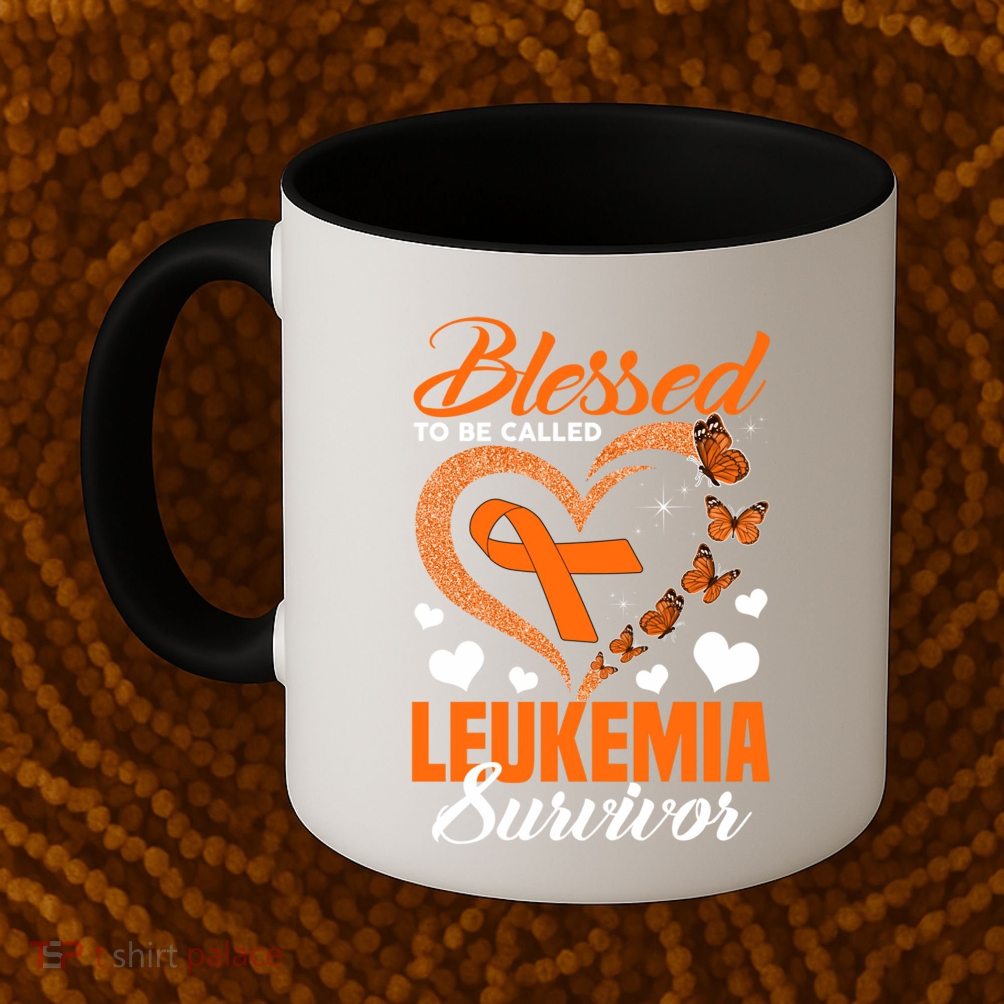 Blessed To Be Leukemia Awareness Day Survivor Orange Ribbon Coffee Mug