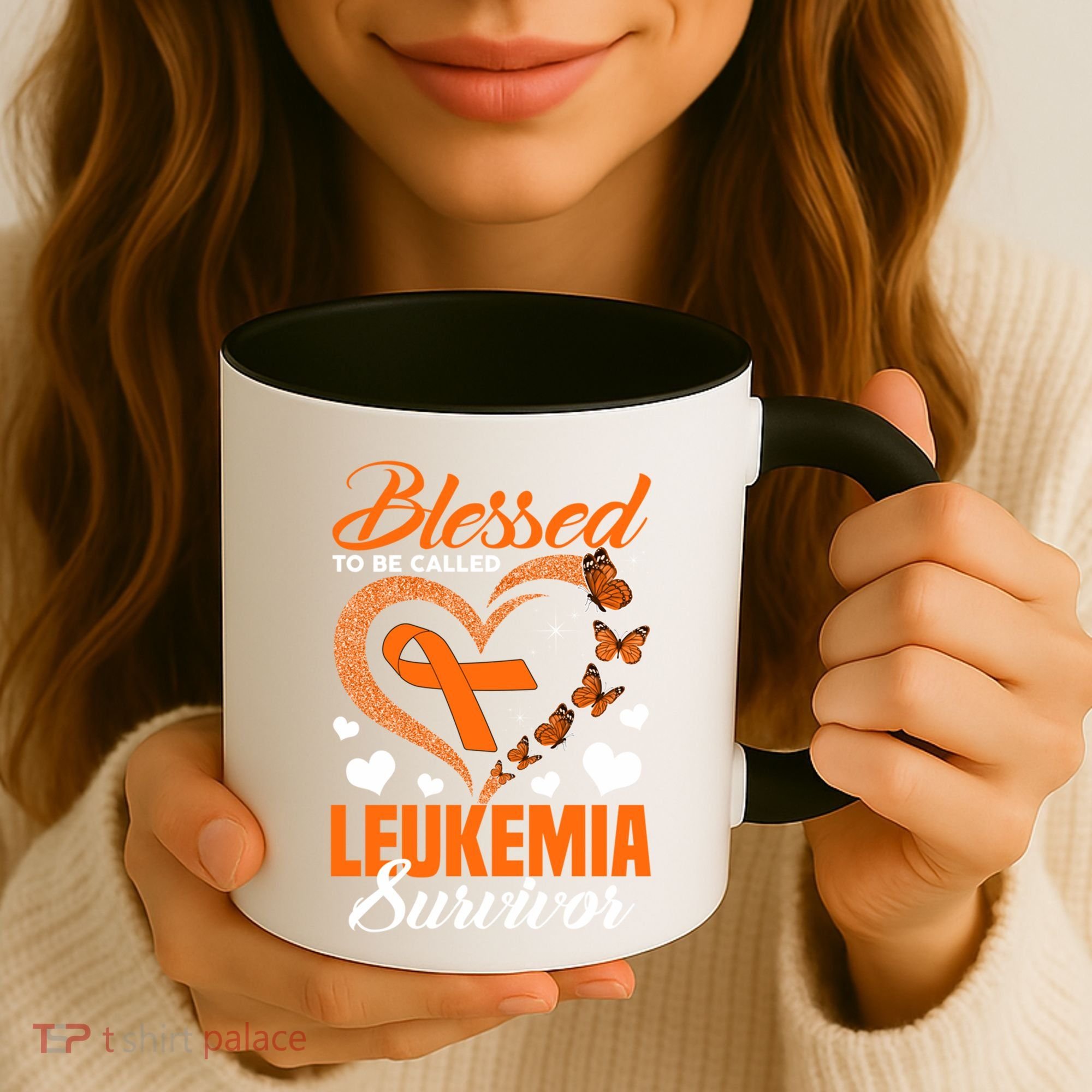 Blessed To Be Leukemia Awareness Day Survivor Orange Ribbon Coffee Mug