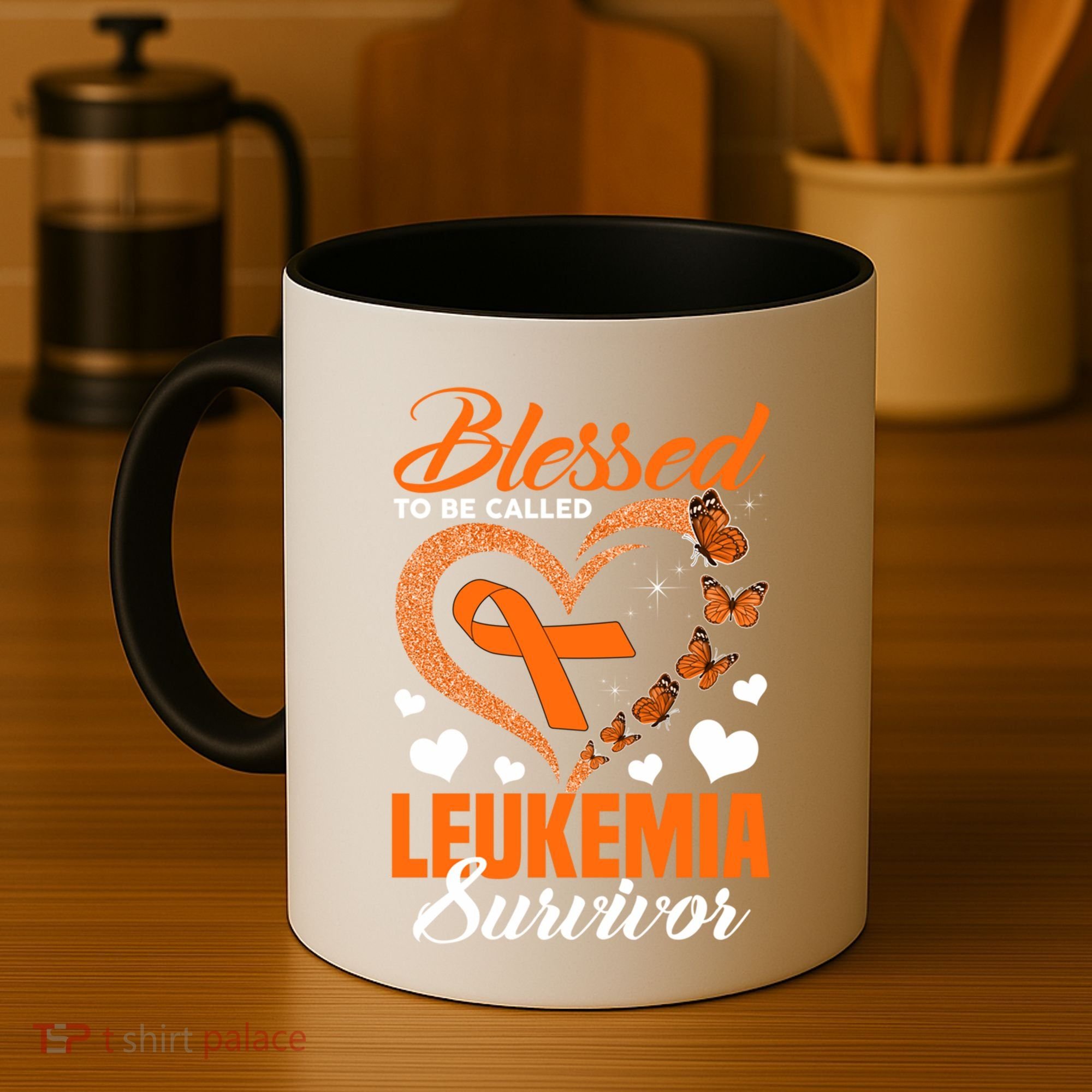 Blessed To Be Leukemia Awareness Day Survivor Orange Ribbon Coffee Mug
