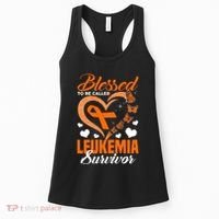 Blessed To Be Leukemia Awareness Day Survivor Orange Ribbon Women's Tank Top thumb 0