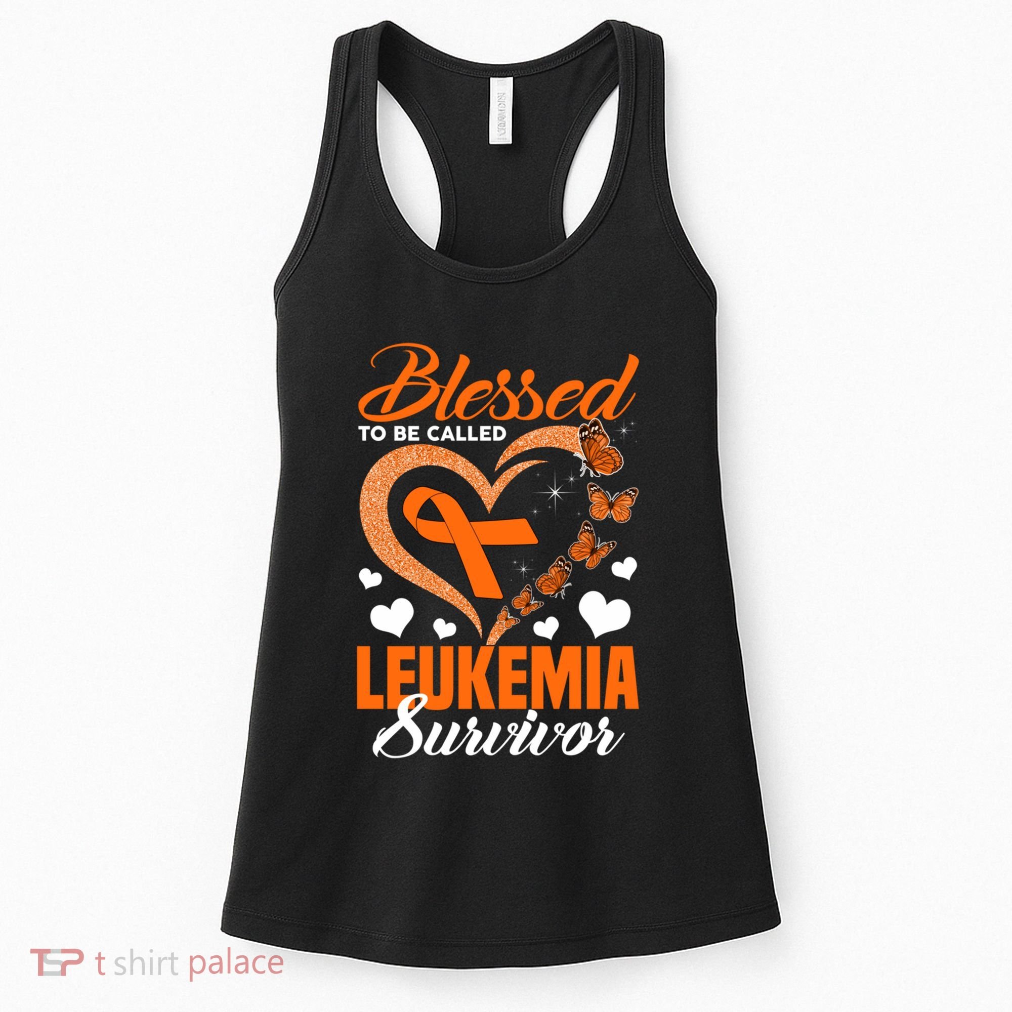 Blessed To Be Leukemia Awareness Day Survivor Orange Ribbon Women's Tank Top