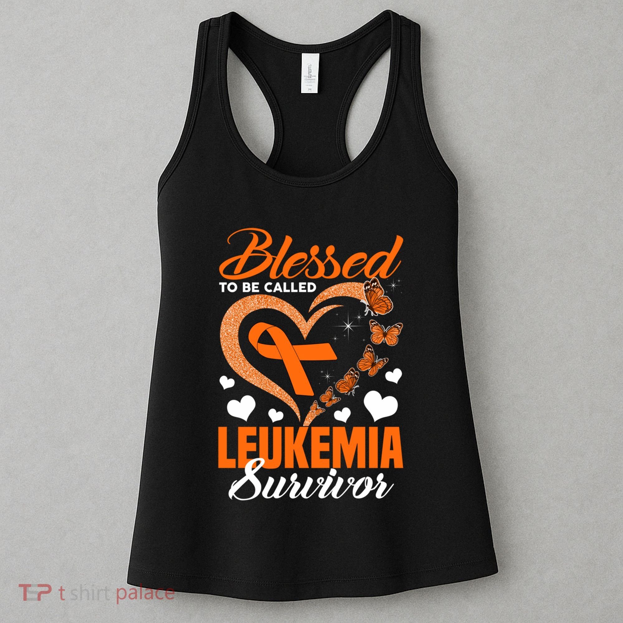 Blessed To Be Leukemia Awareness Day Survivor Orange Ribbon Women's Tank Top