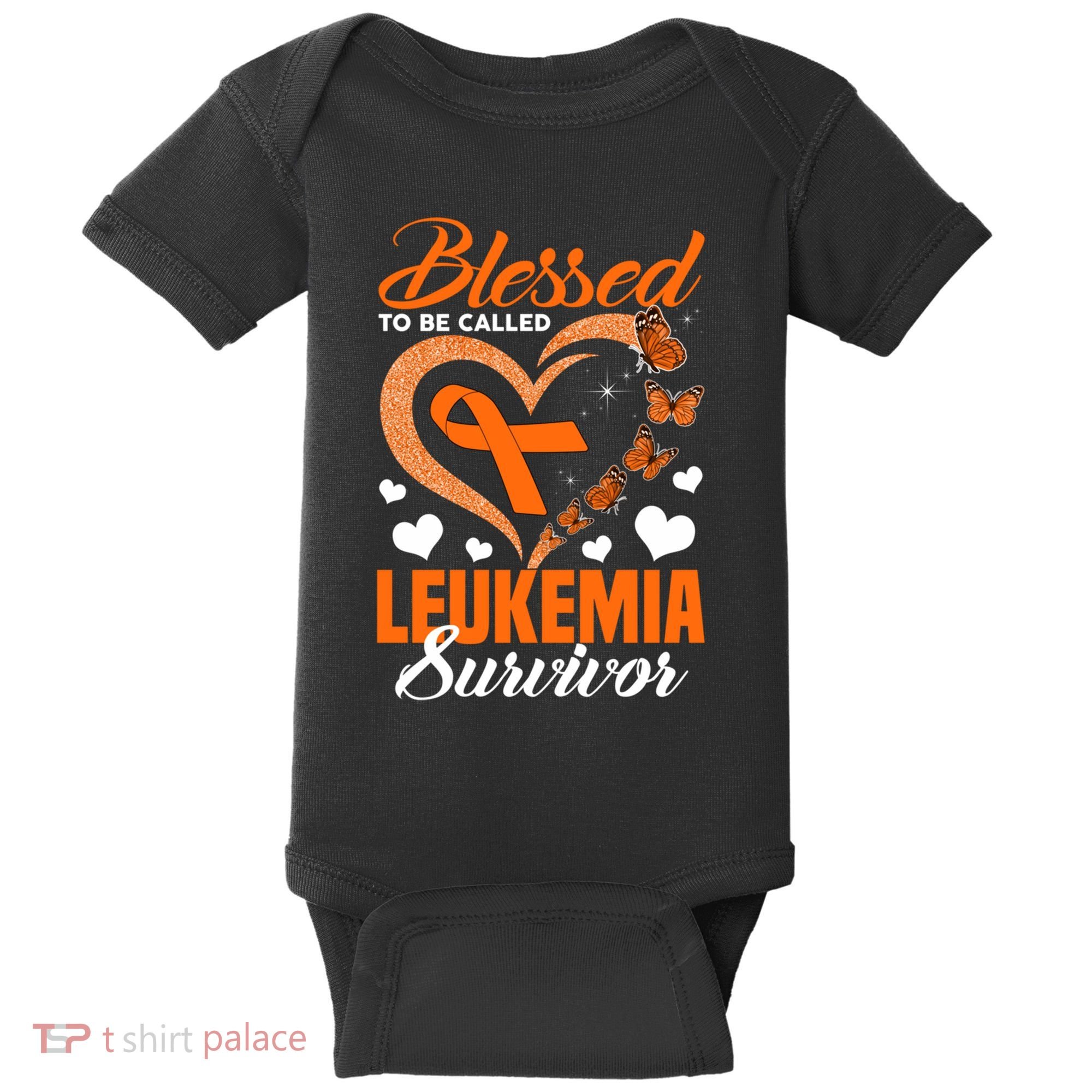 Blessed To Be Leukemia Awareness Day Survivor Orange Ribbon Baby Bodysuit