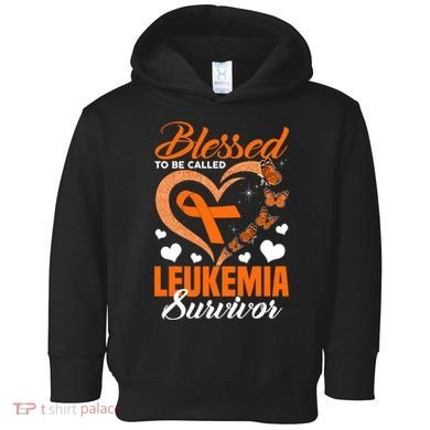 Blessed To Be Leukemia Awareness Day Survivor Orange Ribbon Toddler Hoodie