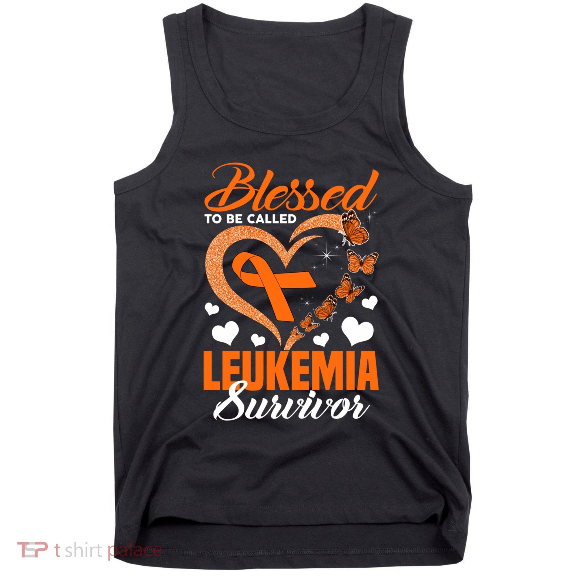 Blessed To Be Leukemia Awareness Day Survivor Orange Ribbon Tank Top