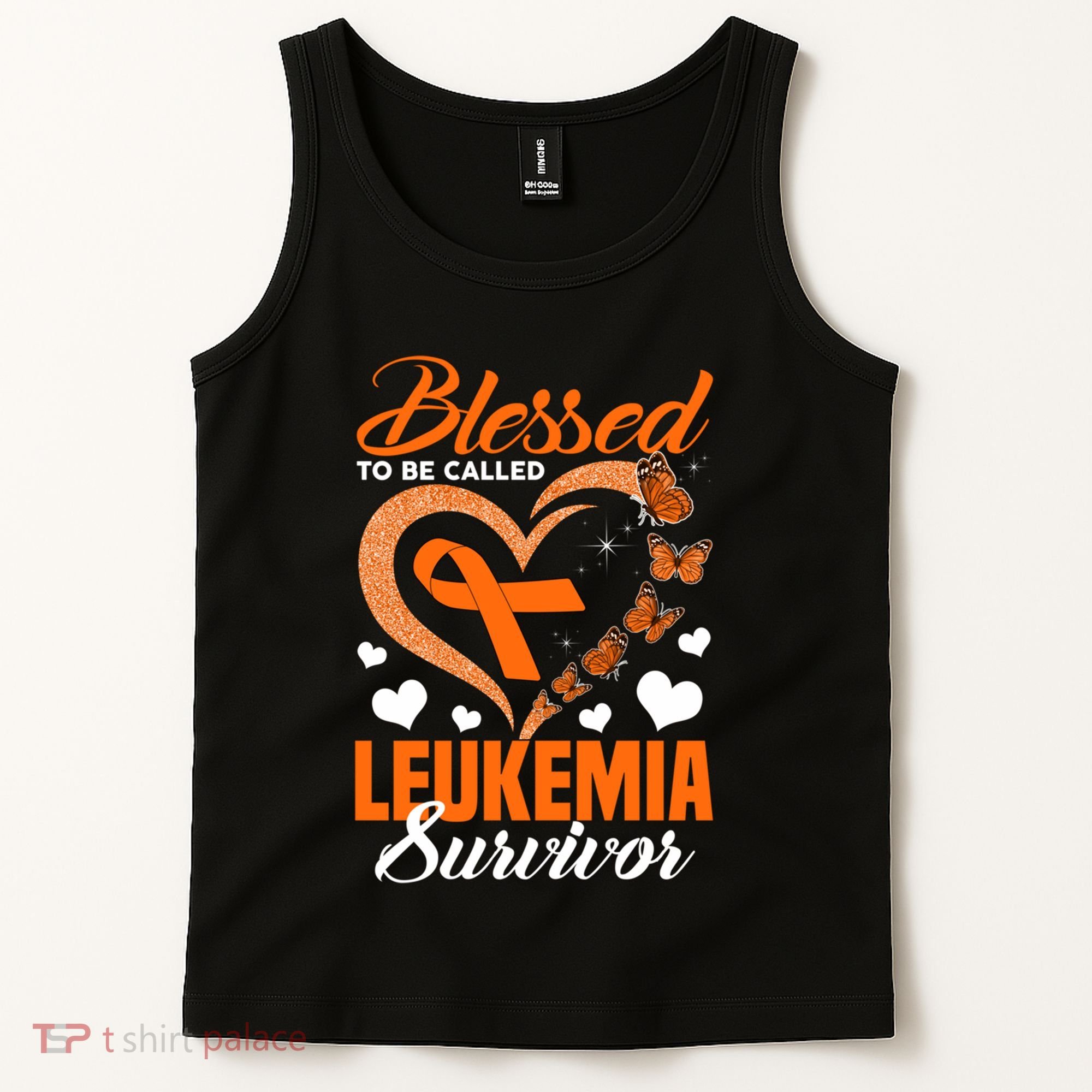 Blessed To Be Leukemia Awareness Day Survivor Orange Ribbon Tank Top