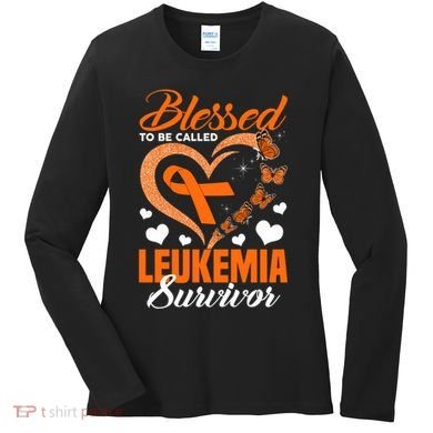 Blessed To Be Leukemia Awareness Day Survivor Orange Ribbon Women's Long Sleeve Shirt