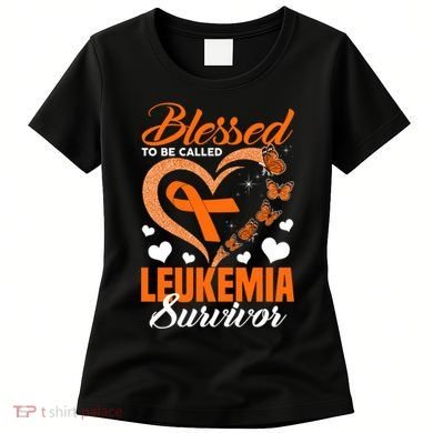Blessed To Be Leukemia Awareness Day Survivor Orange Ribbon Women's T-Shirt
