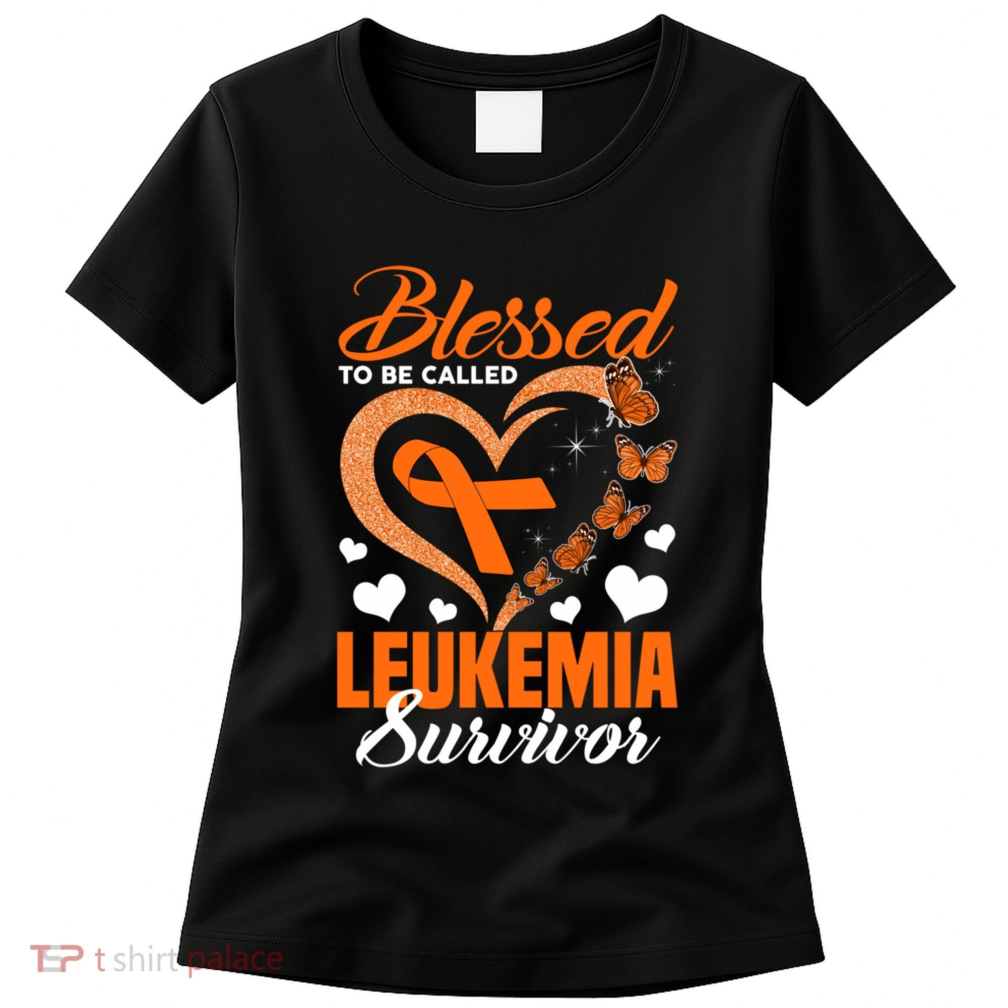Blessed To Be Leukemia Awareness Day Survivor Orange Ribbon Women's T-Shirt