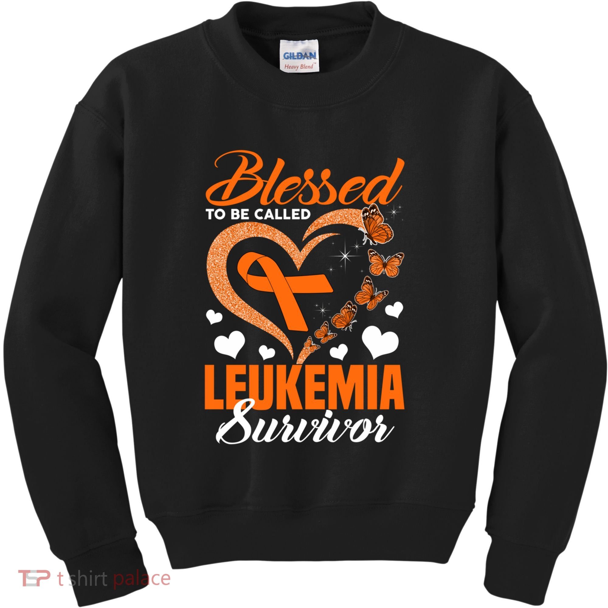 Blessed To Be Leukemia Awareness Day Survivor Orange Ribbon Kids Sweatshirt