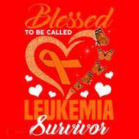 Blessed To Be Leukemia Awareness Day Survivor Orange Ribbon Santa Hat thumb 1