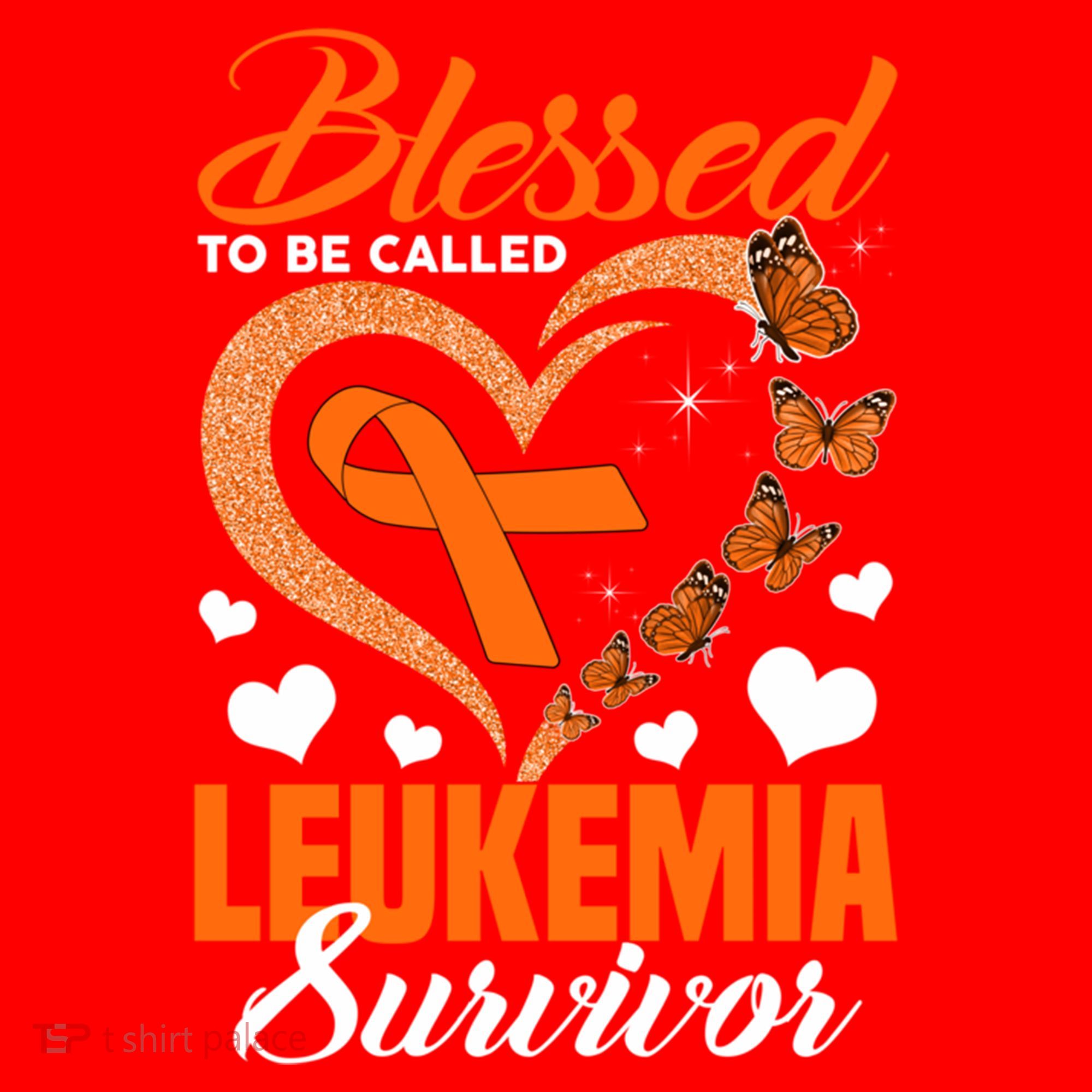 Blessed To Be Leukemia Awareness Day Survivor Orange Ribbon Santa Hat