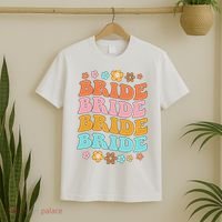 Bride To Be Bridal Shower Groovy Bachelorette Party Matching T-Shirt thumb 2