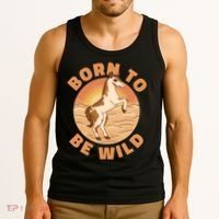 Born To Be Wild Horse Sunset Tank Top thumb 3
