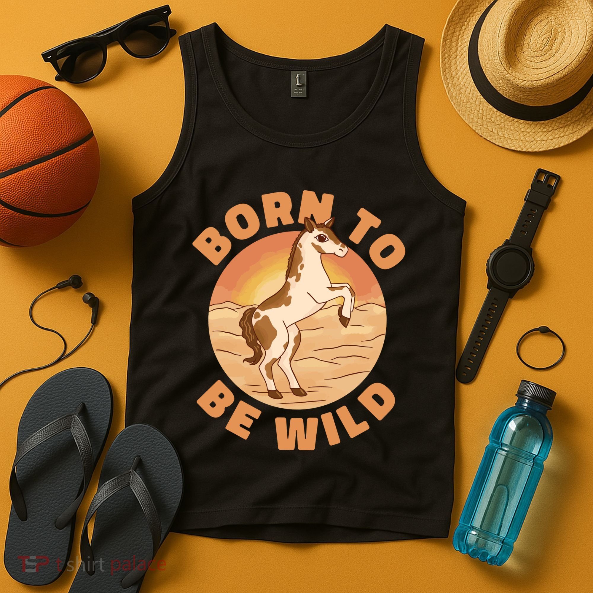 Born To Be Wild Horse Sunset Tank Top