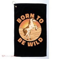 Born To Be Wild Horse Sunset Golf Towel thumb 0