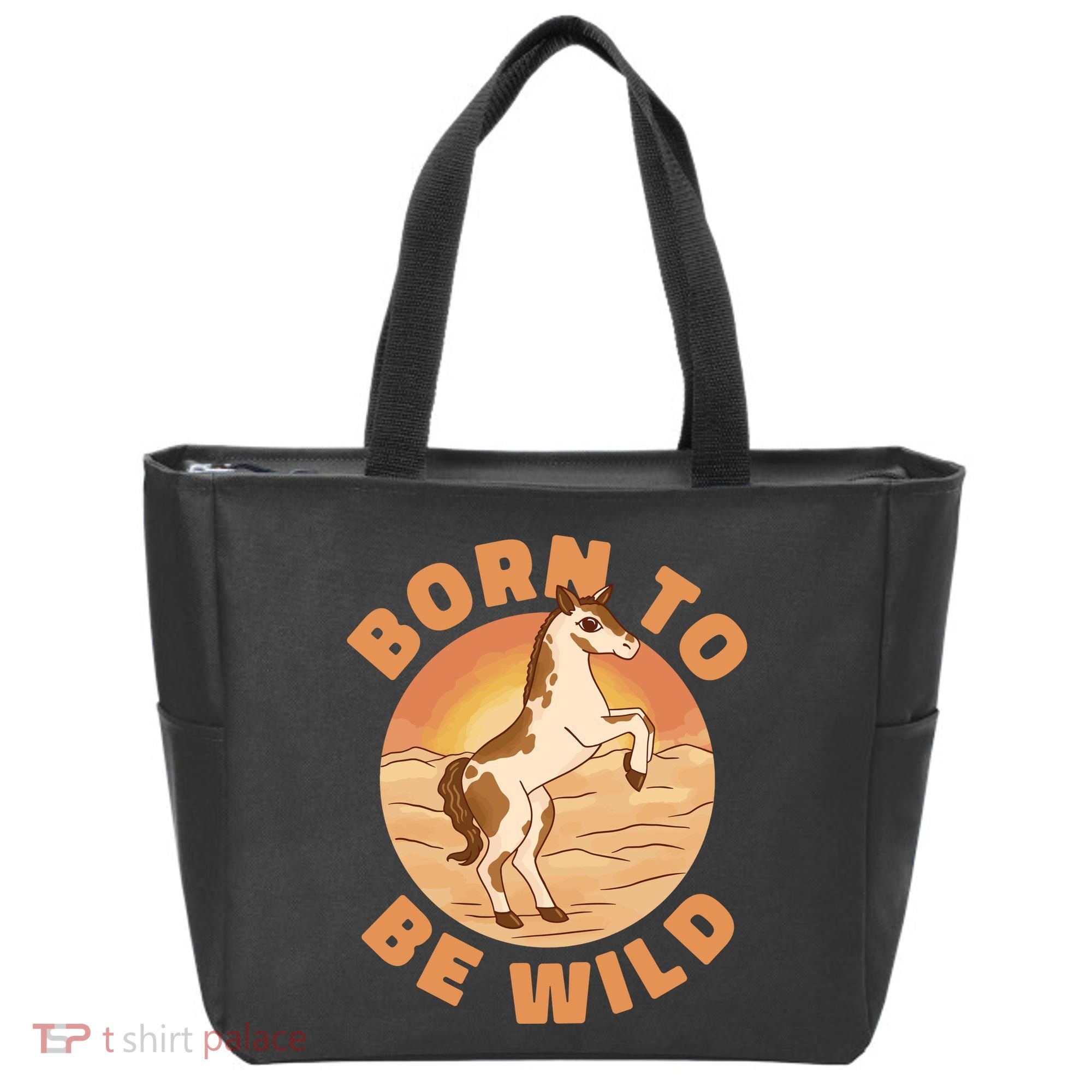 Born To Be Wild Horse Sunset Tote Bag