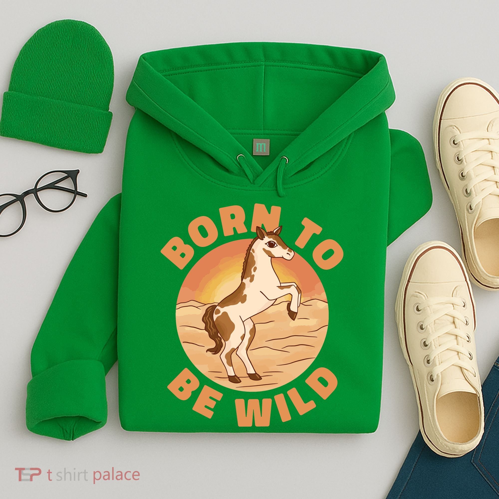 Born To Be Wild Horse Sunset Hoodie