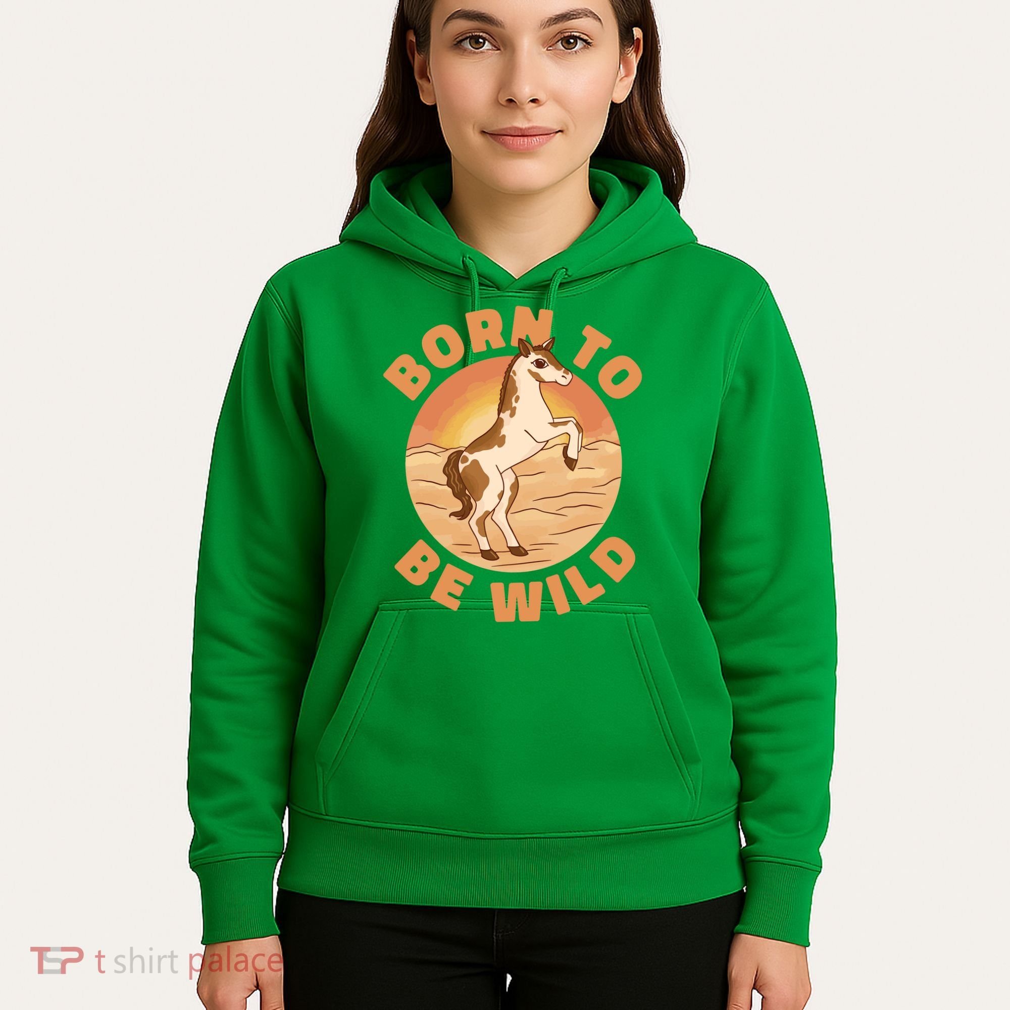Born To Be Wild Horse Sunset Hoodie