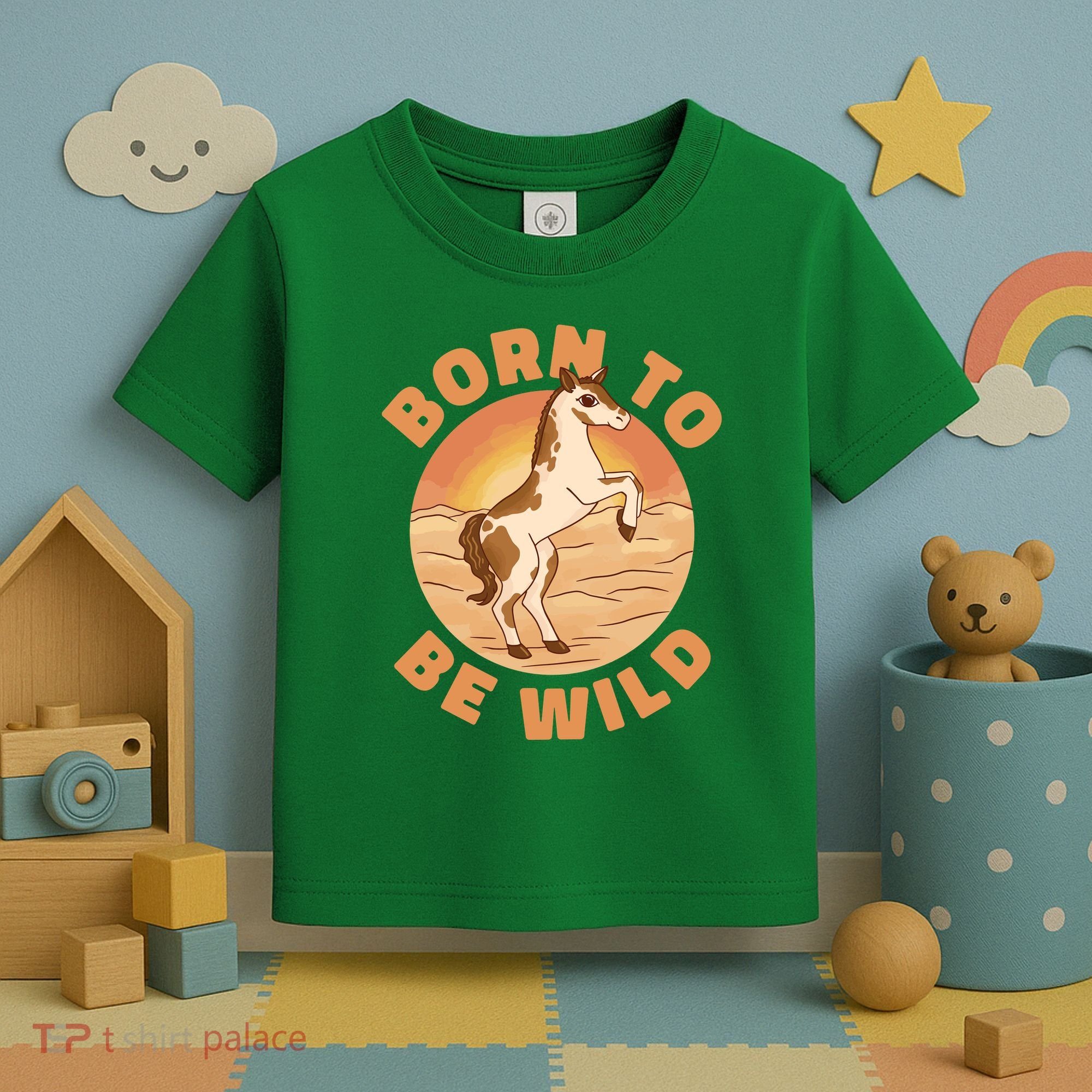Born To Be Wild Horse Sunset Toddler T-Shirt