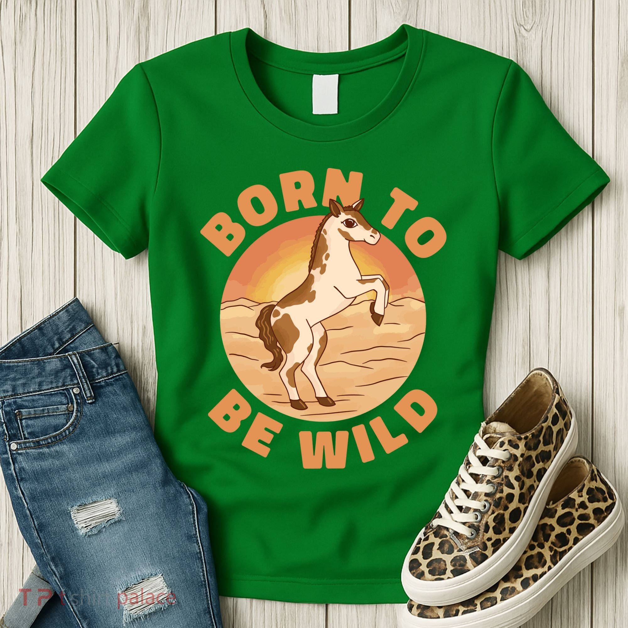 Born To Be Wild Horse Sunset Women's T-Shirt