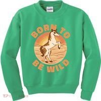 Born To Be Wild Horse Sunset Kids Sweatshirt thumb 0